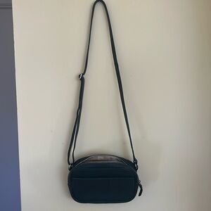 Forest green leather crossbody purse